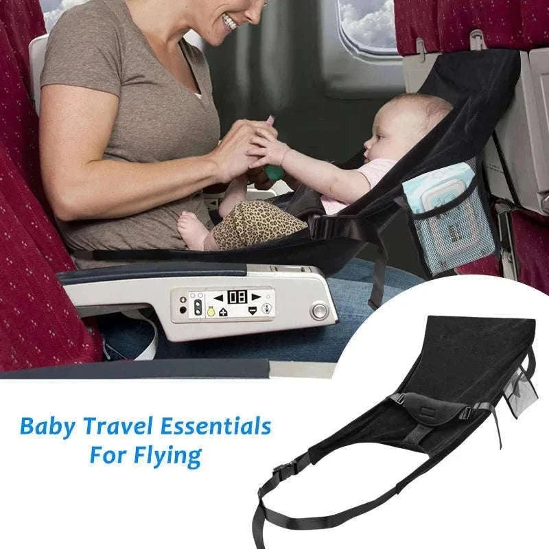 Toddler Airplane Seat Extender Bed with Footrest Hammock & Pocket-With Storage Bag