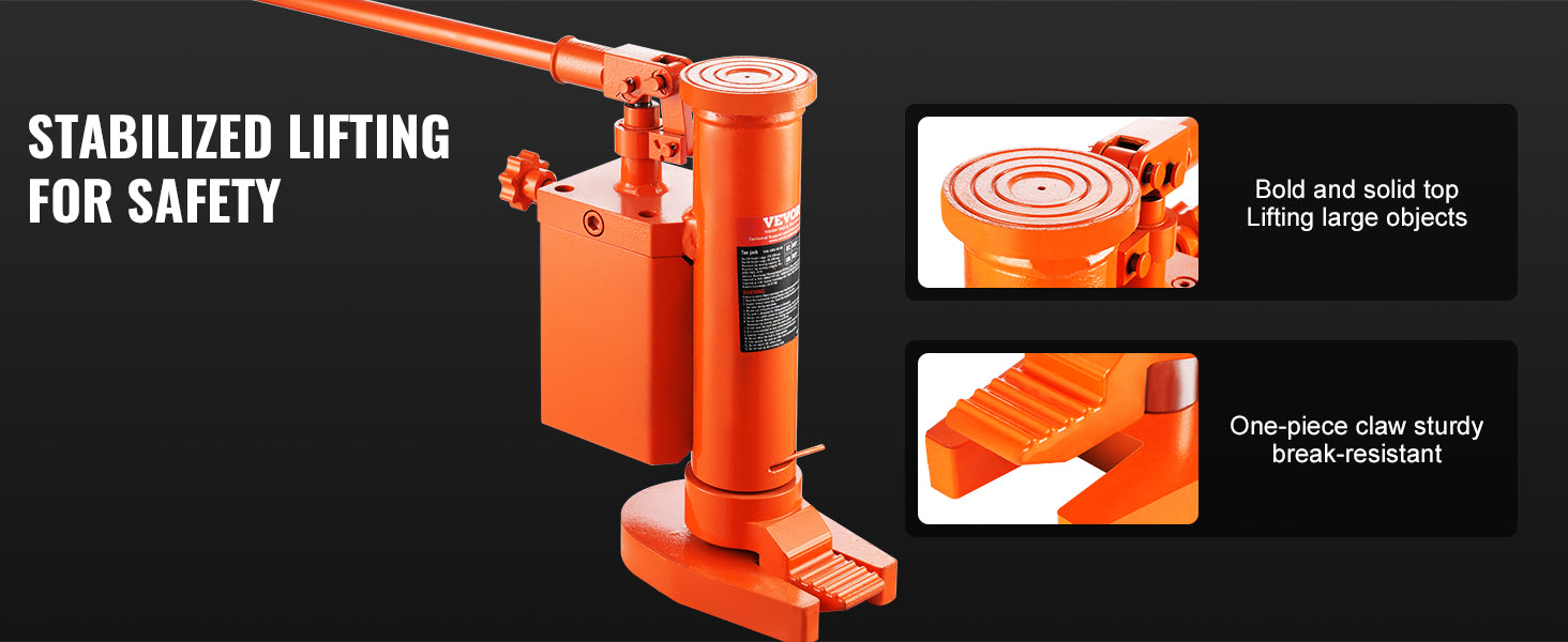 5T/10T Hydraulic Toe Jack with 360° Rotating Base for Machinery