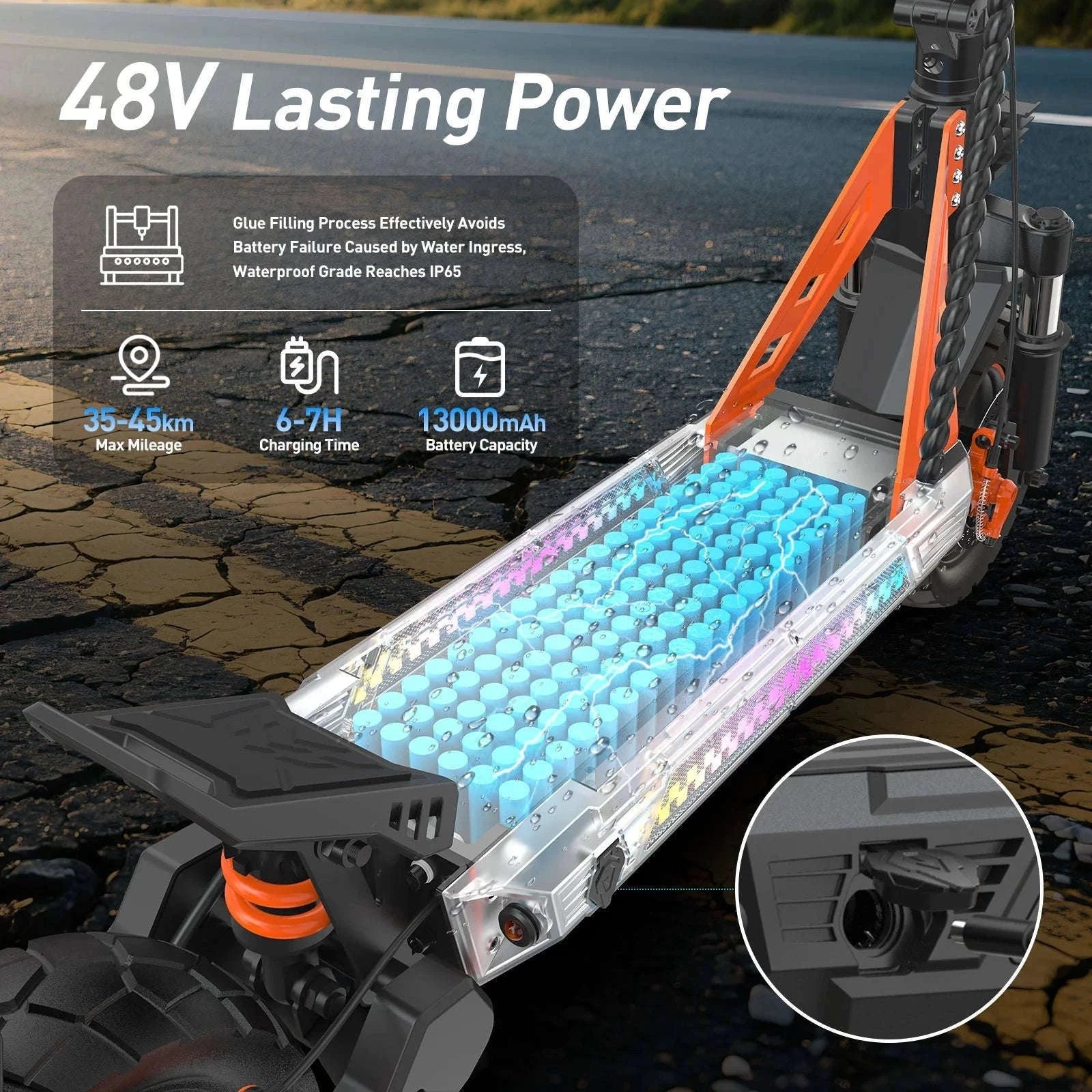 TOFUN TF3 1000W Electric Scooter for City and Off-Road-TF3 / france