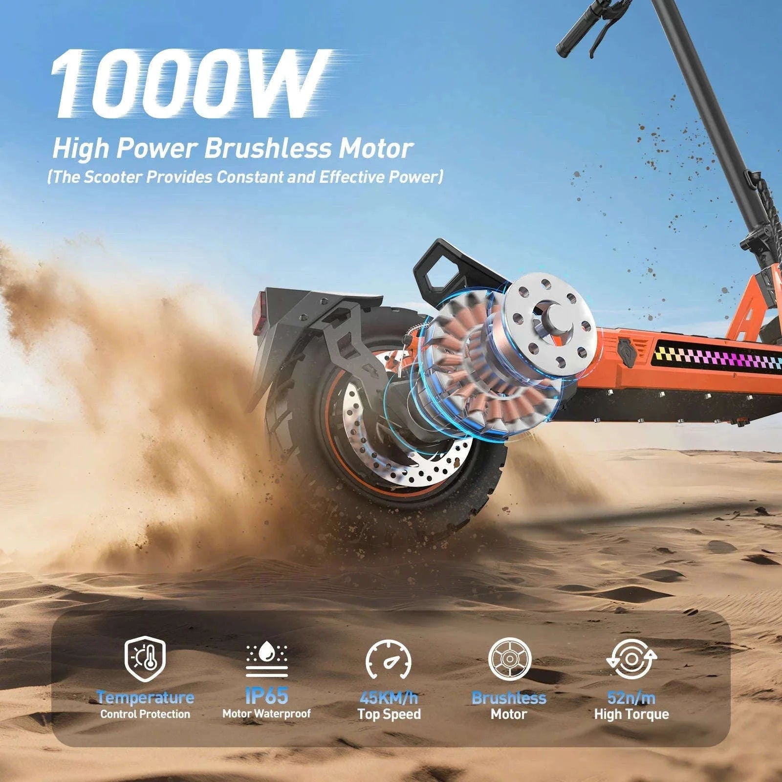 TOFUN TF3 1000W Electric Scooter for City and Off-Road-TF3 / france