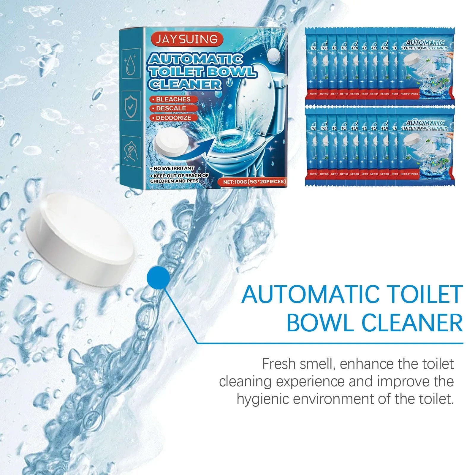Toilet Cleaning Tablets for Stain Removal & Odor Control (20pcs)-20pcs boxed / United States