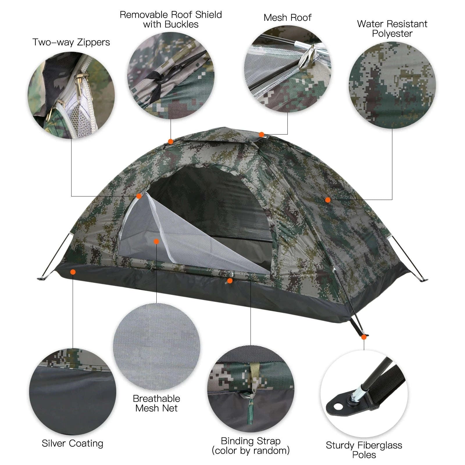 TOMSHOO Ultralight 1–2 Person Camping Tent-For 1 Person