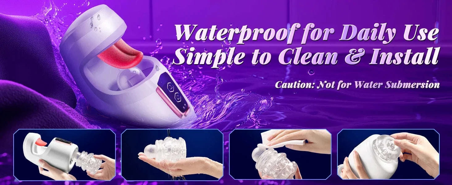 Tongue Licking Male Masturbator with Thrusting and Licking Modes-White / China Mainland