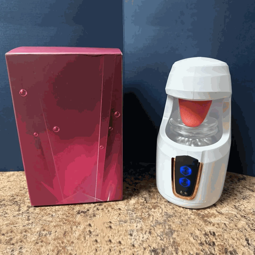 Tongue Licking Male Masturbator with Thrusting and Licking Modes-White / China Mainland