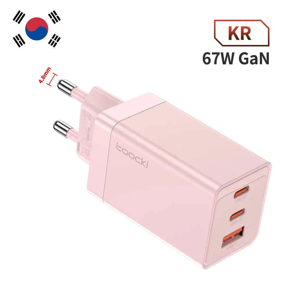 Toocki 67W GaN USB C Charger with 1m USB-C Cable-EU Black