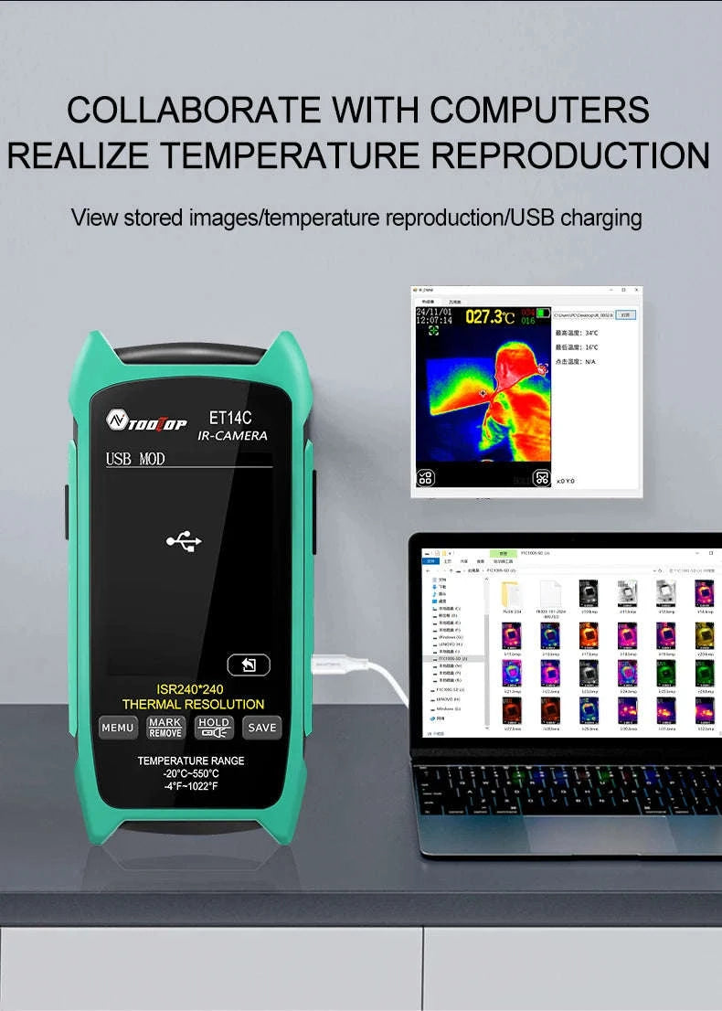 TOOLTOP ET14C Thermal Imaging Camera for PCB and Home Appliance Testing-ET14C and Macro Lens / United States