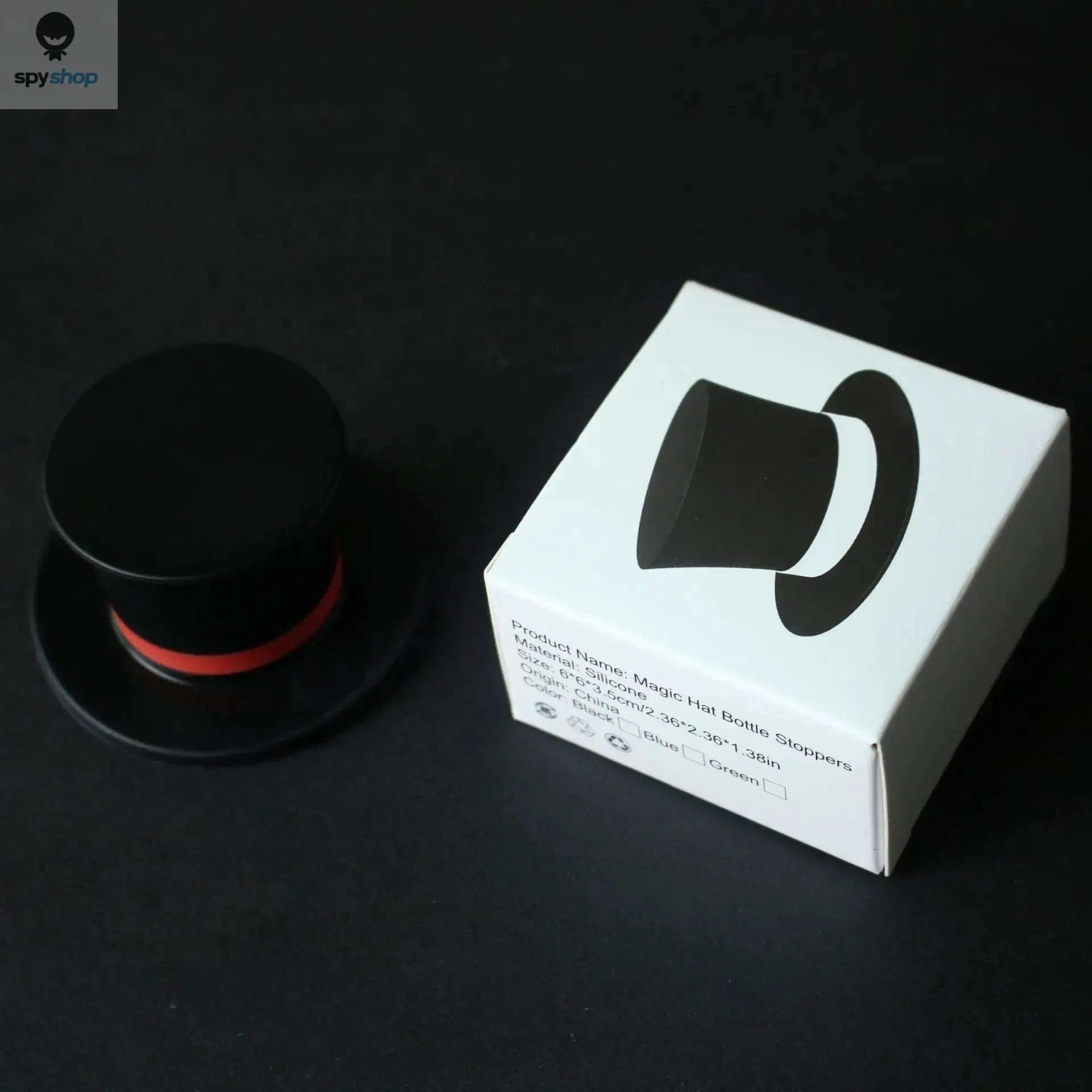 Top Hat Bottle Stopper – Stylish Silicone Seal for Fresh Wine-1green in box