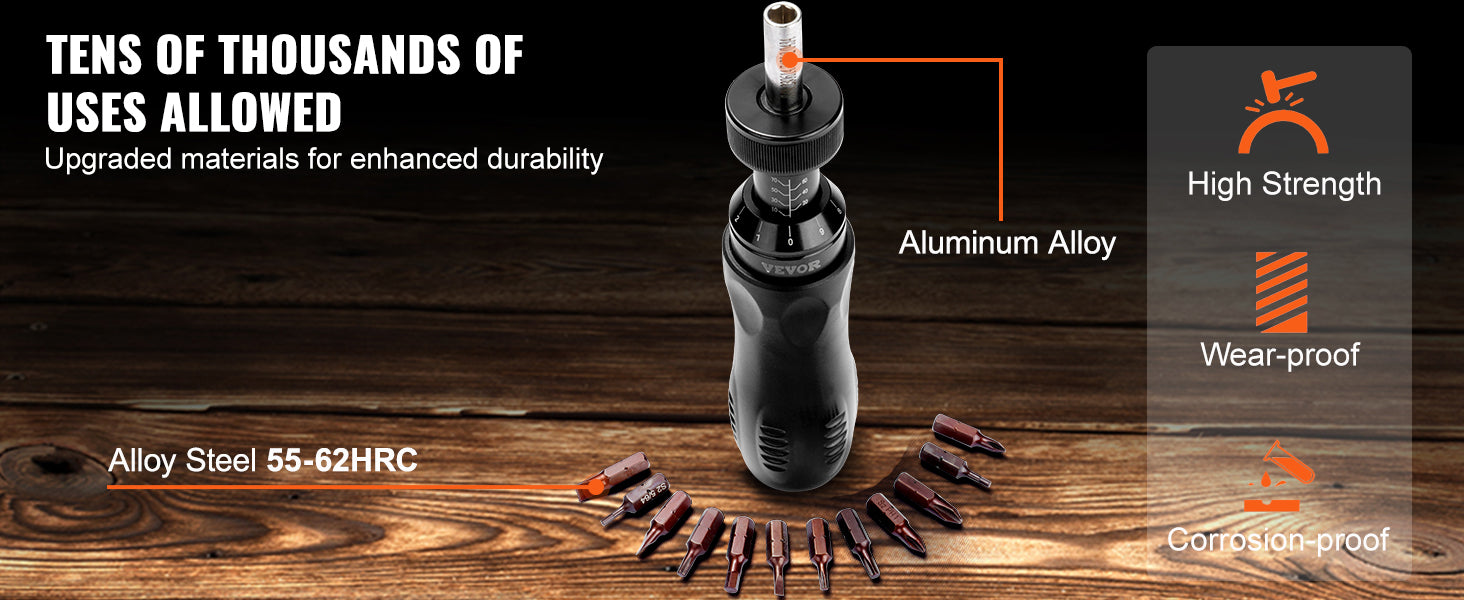 Adjustable Torque Screwdriver 10–70 in-lbs with Bits & Case