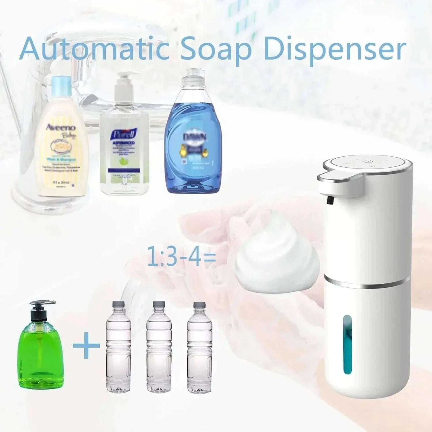 Touchless Automatic Soap Dispenser with Infrared Sensor USB Rechargeable-Foam