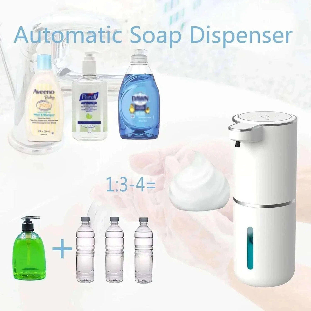 Touchless Automatic Soap Dispenser with Infrared Sensor USB Rechargeable-Foam