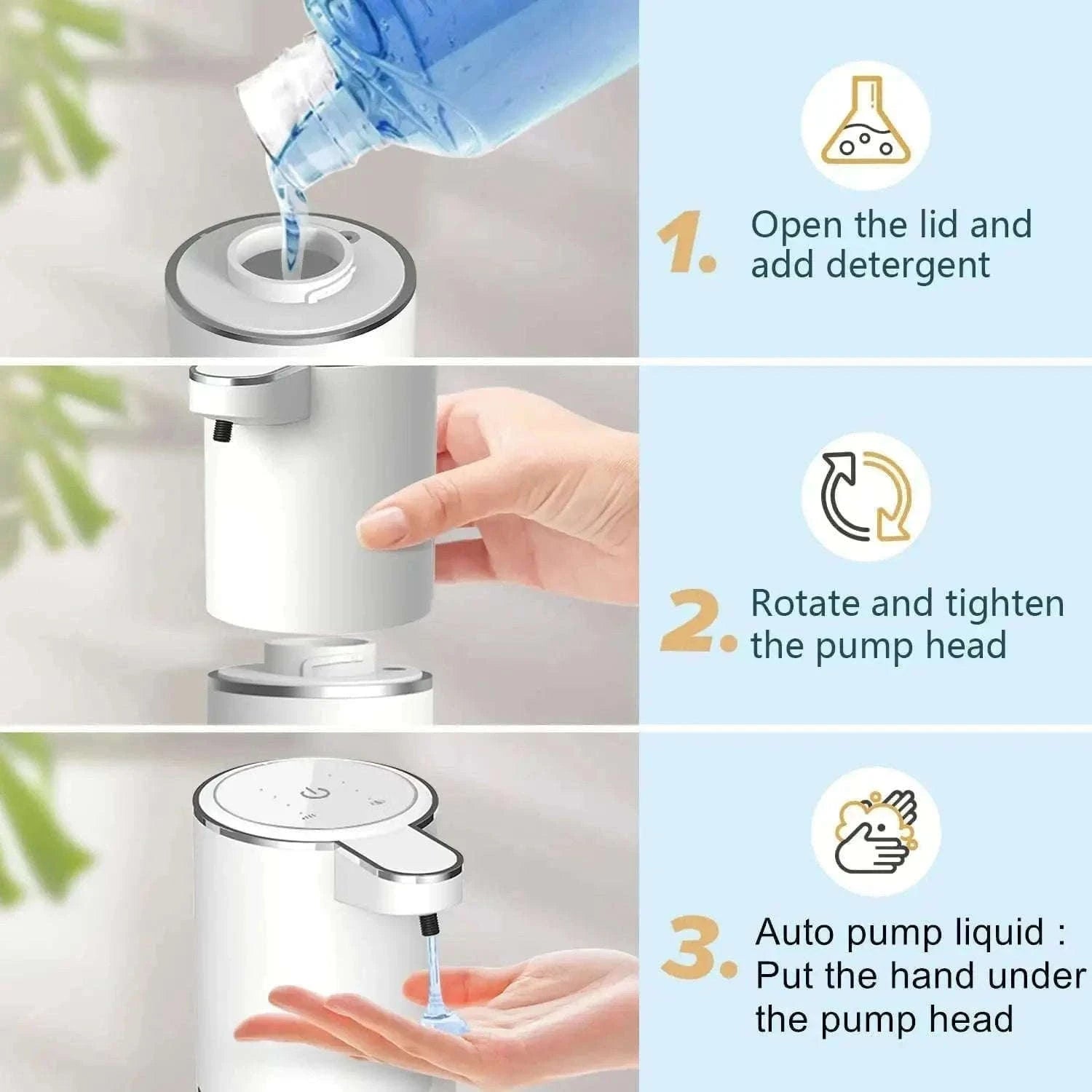 Touchless Automatic Soap Dispenser with Infrared Sensor USB Rechargeable-Foam
