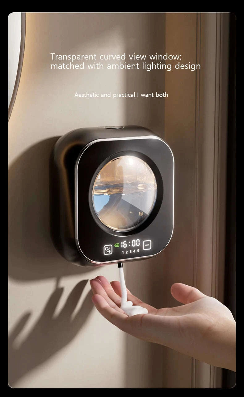 Touchless Wall Mounted Soap Dispenser with Rechargeable Sensor and LCD Display-WHITE / China Mainland