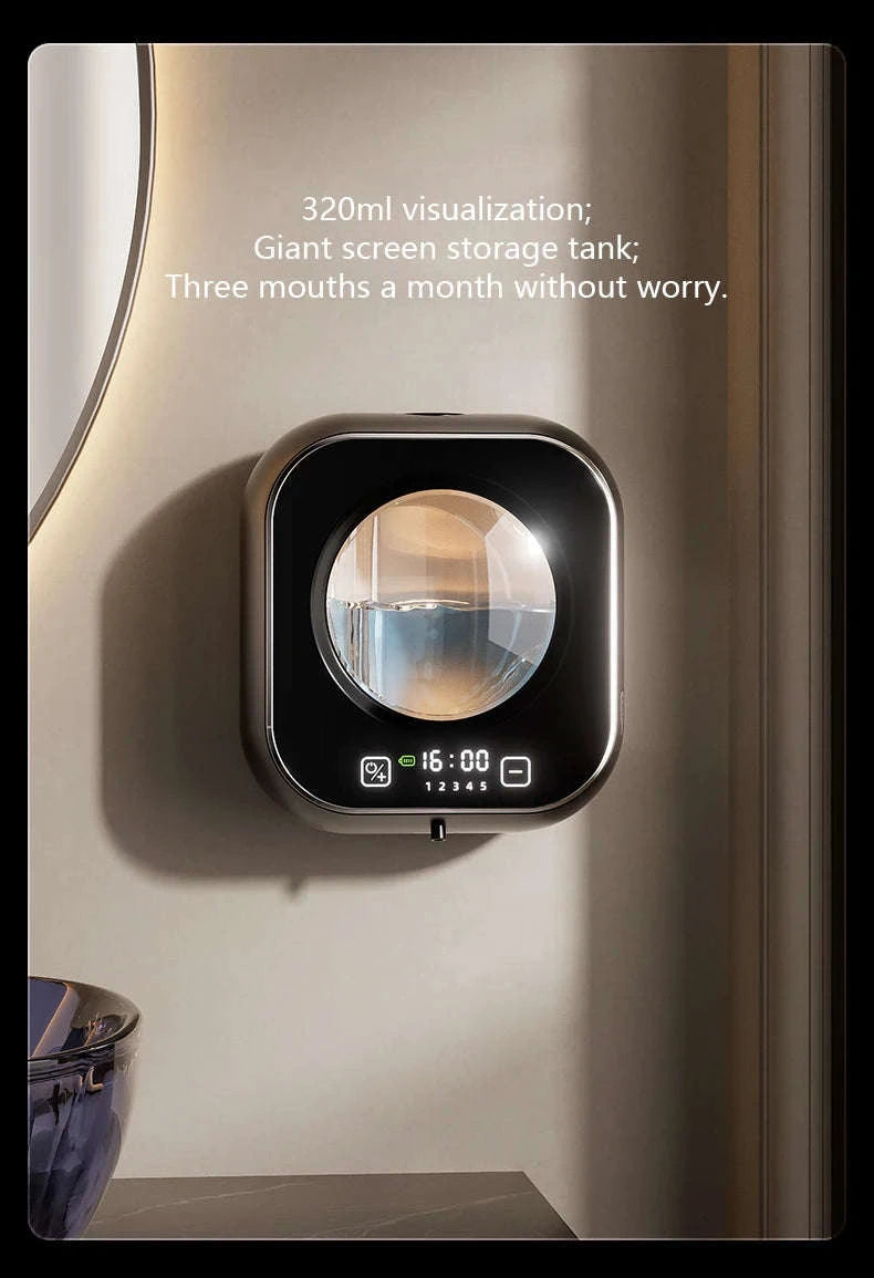 Touchless Wall Mounted Soap Dispenser with Rechargeable Sensor and LCD Display-WHITE / China Mainland