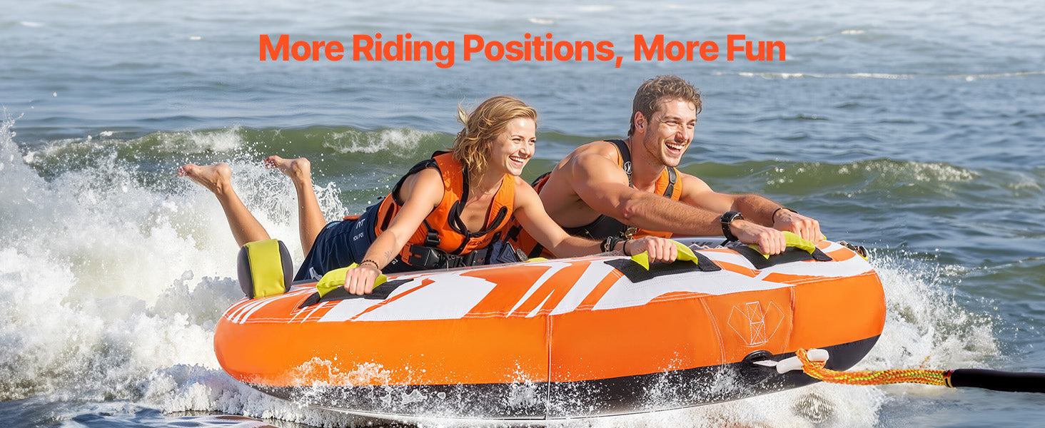 SucceBuy 1-2Riders Towable Tubes for Boating Inflatable Towable Tube for Boat to Pull 340lbs Boat Tubes with Fin for Water Sport