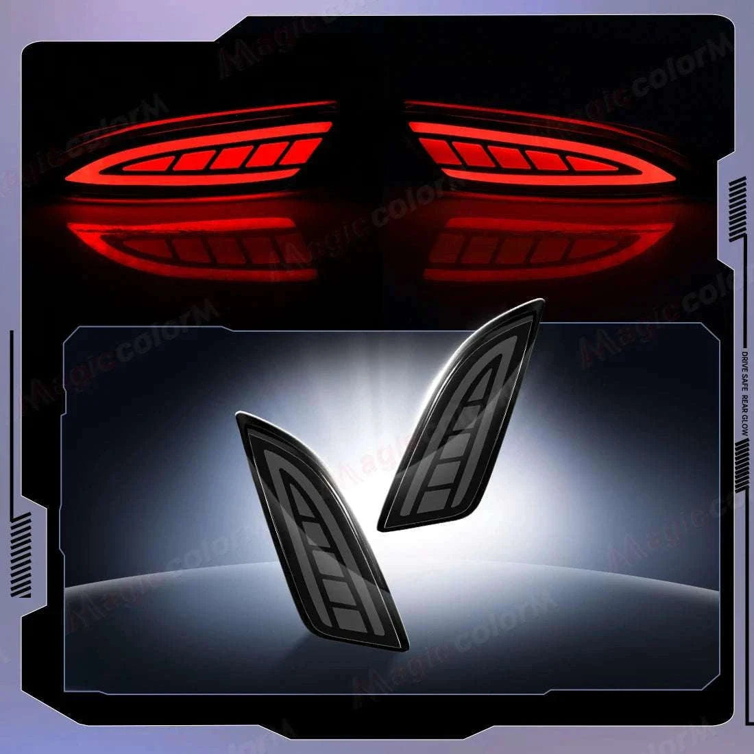 Toyota Camry 2015–2016 LED Rear Bumper Lights Dynamic Turn Signal-Red Lens / China Mainland