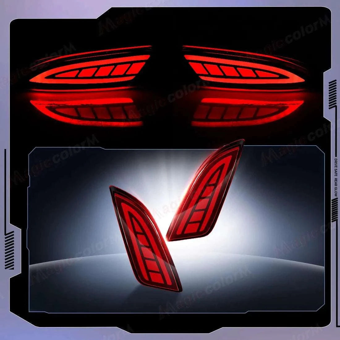 Toyota Camry 2015–2016 LED Rear Bumper Lights Dynamic Turn Signal-Red Lens / China Mainland