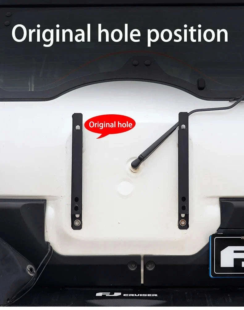 Toyota FJ Cruiser Spare Tire Move Up Bracket Off-Road Accessory-Black 2pc