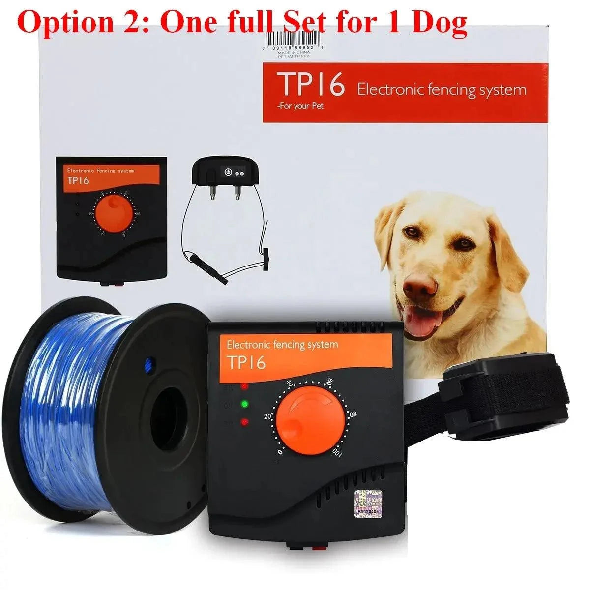TP16 Pet Dog Electric Fence – Wired Boundary System with Training Collar-Accessories Collar / US Plug