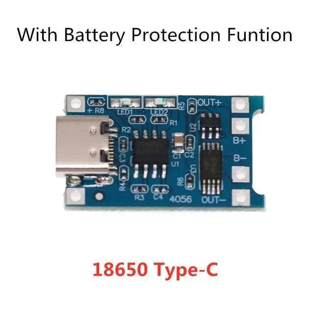 TP4056 18650 Lithium Battery Charger Module with USB Inputs-18650 Type-c / 5PCS