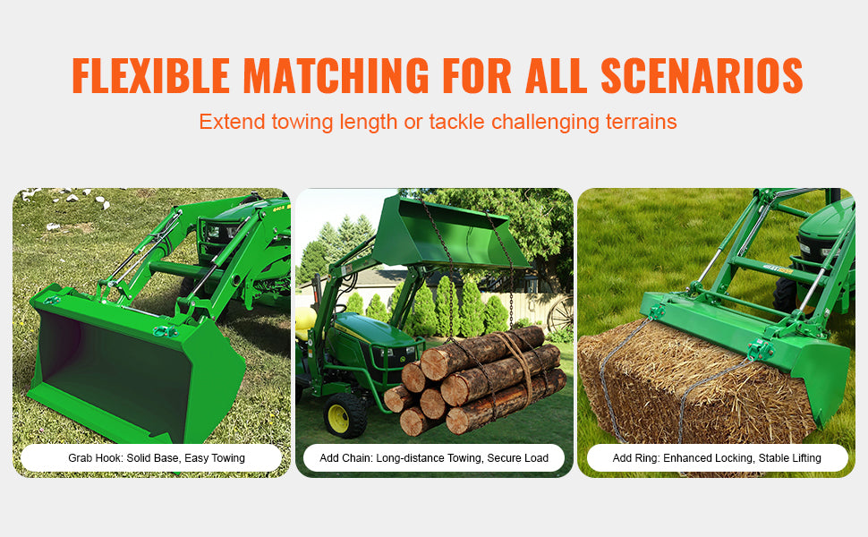 Heavy-Duty Tractor Bucket Hooks 2 Pack 12000–15000 lbs Capacity