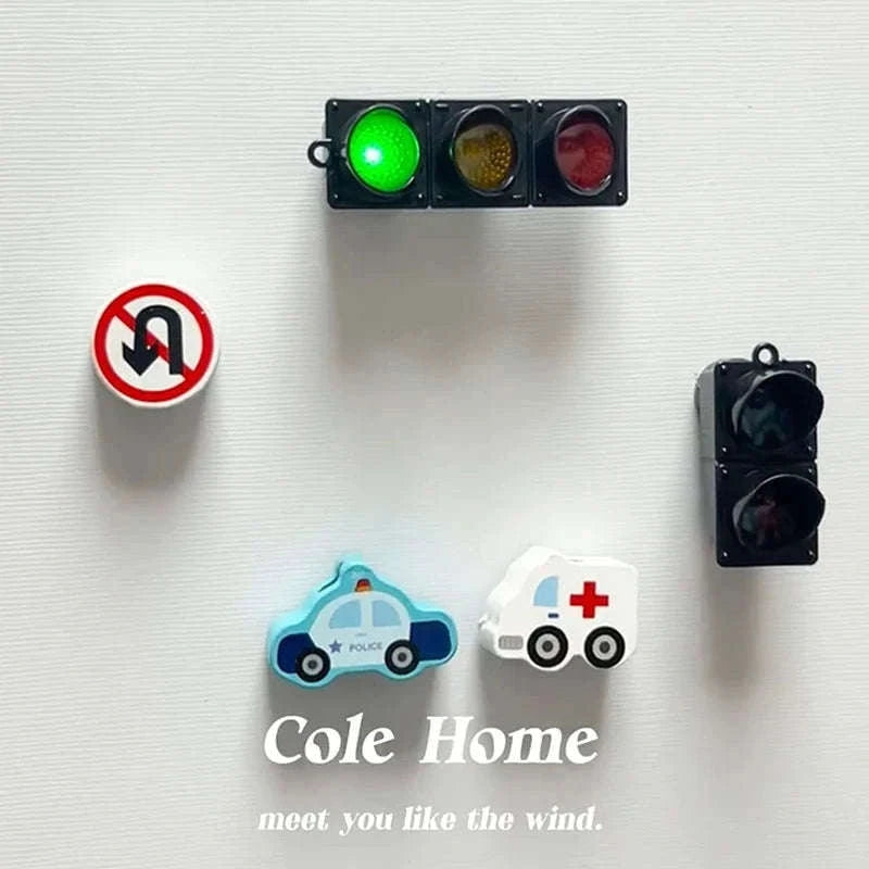 Traffic Light Magnetic Fridge Stickers – Fun Decorative Magnet Set-pedestrian light