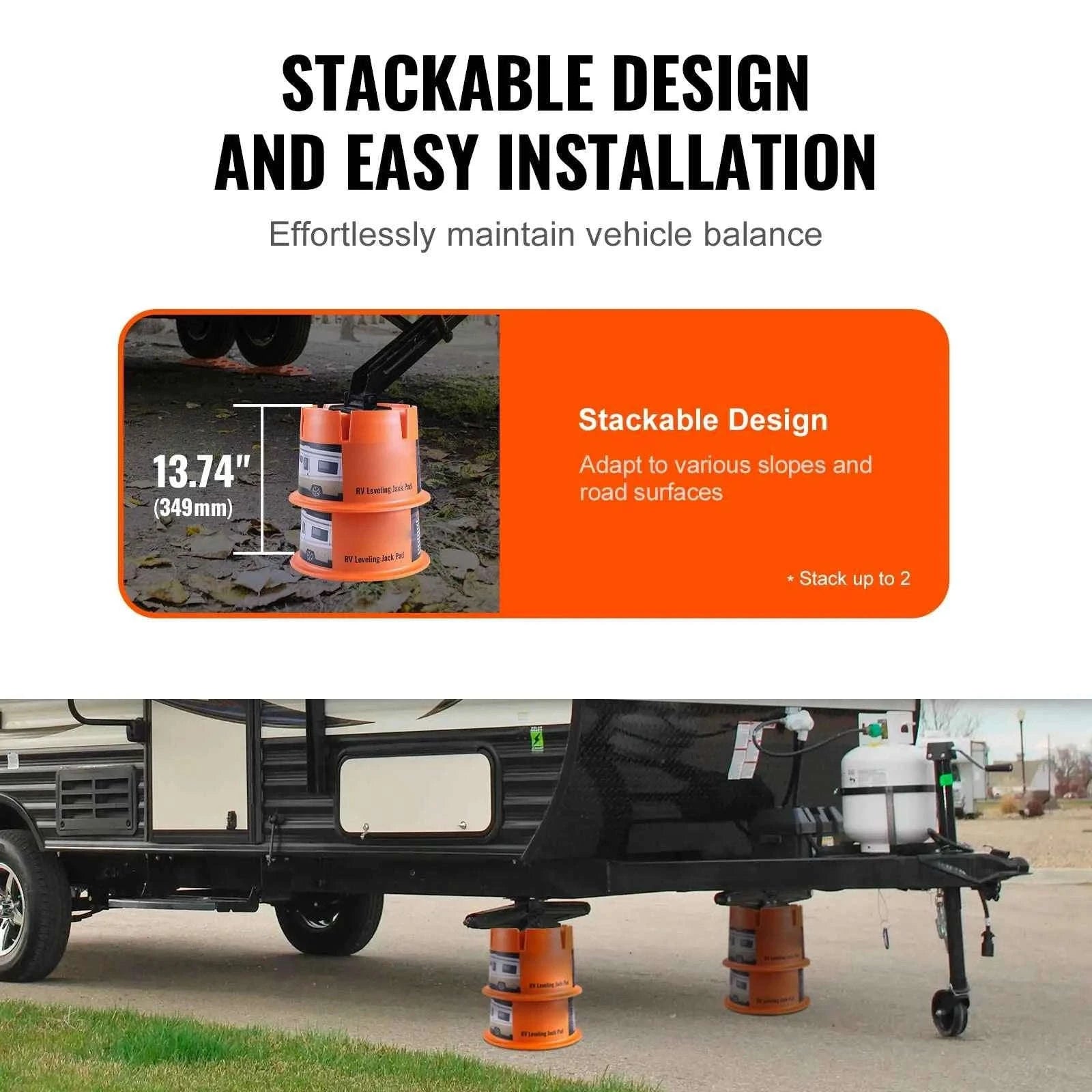 Trailer Jack Block 2000 lbs Capacity Polypropylene 2 Pack-8in / United States