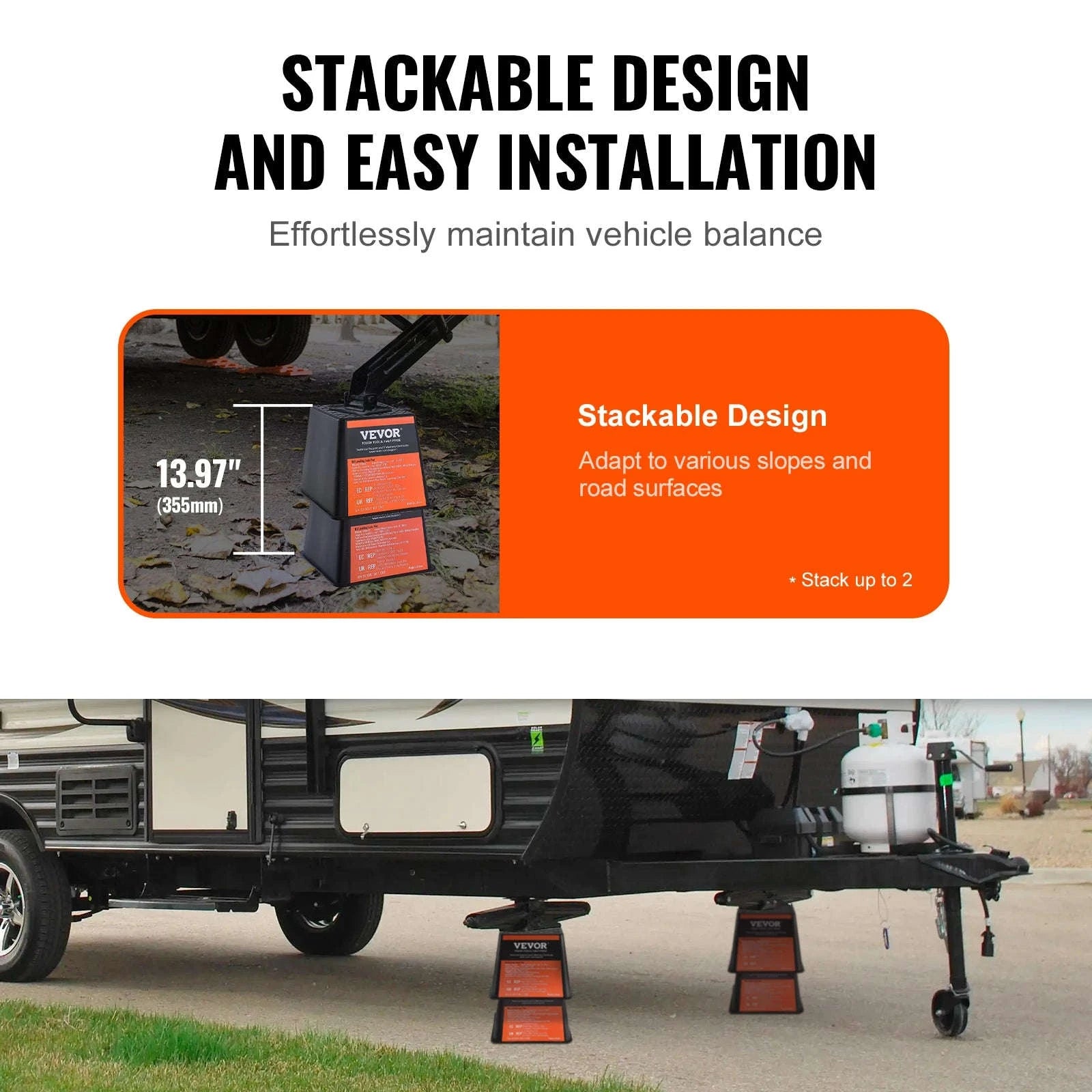 Trailer Jack Block 6000 lbs Capacity RV Leveling Block-CXFC02 / United States