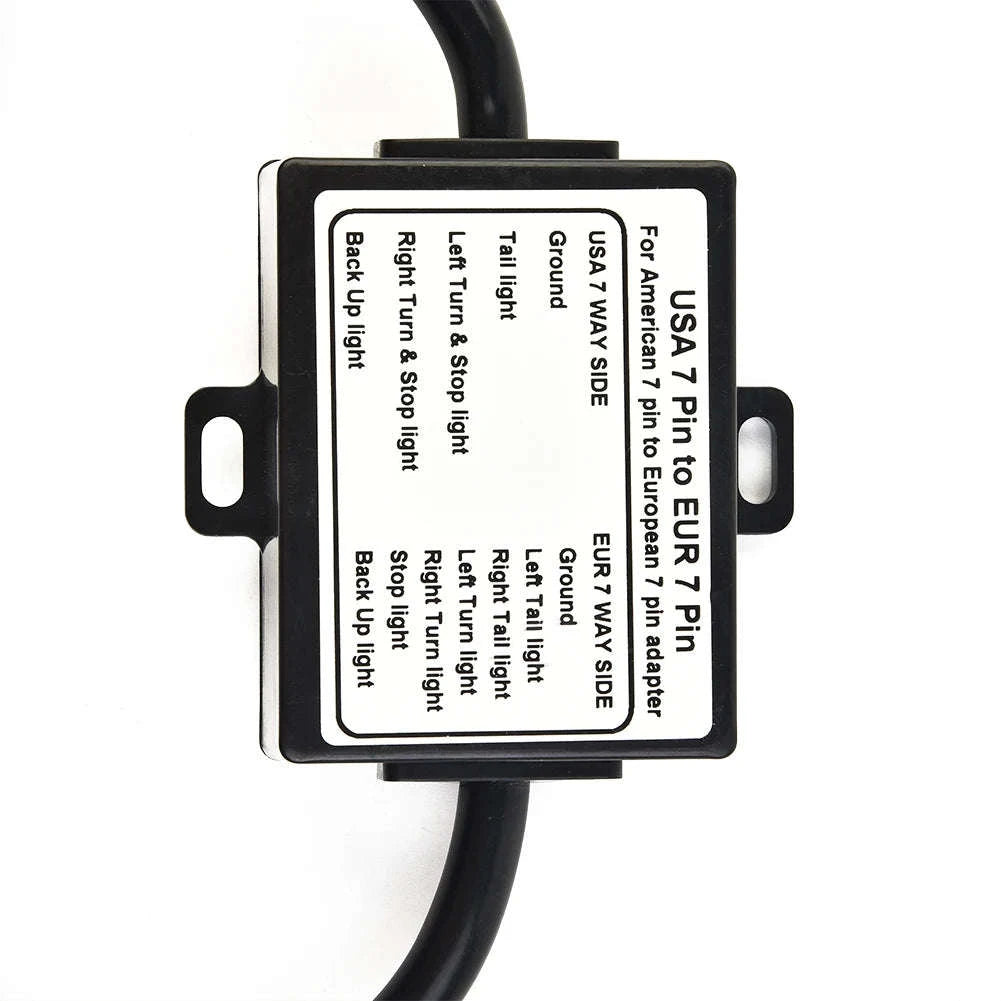 Trailer Light Converter 7-Pole RV Blade Socket to 7-Pin Round Plug-Default Title