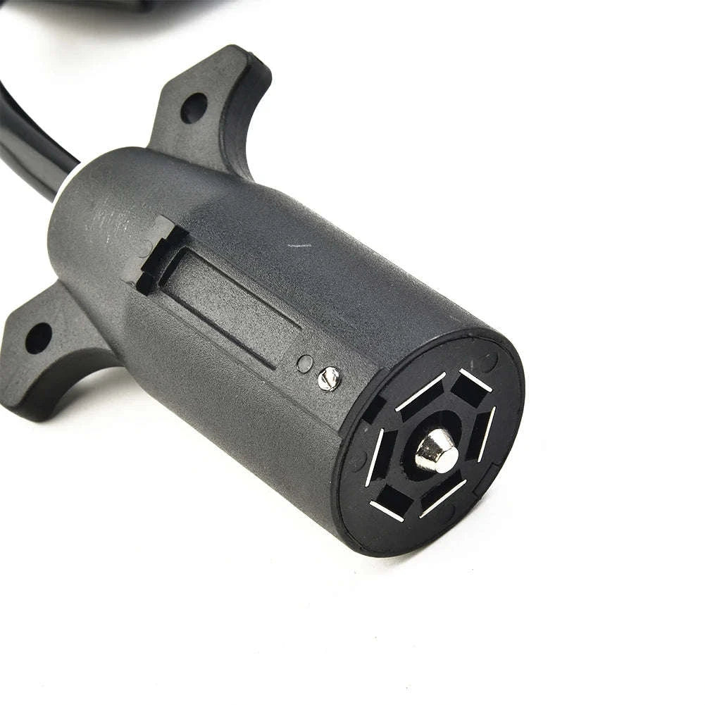 Trailer Light Converter 7-Pole RV Blade Socket to 7-Pin Round Plug-Default Title