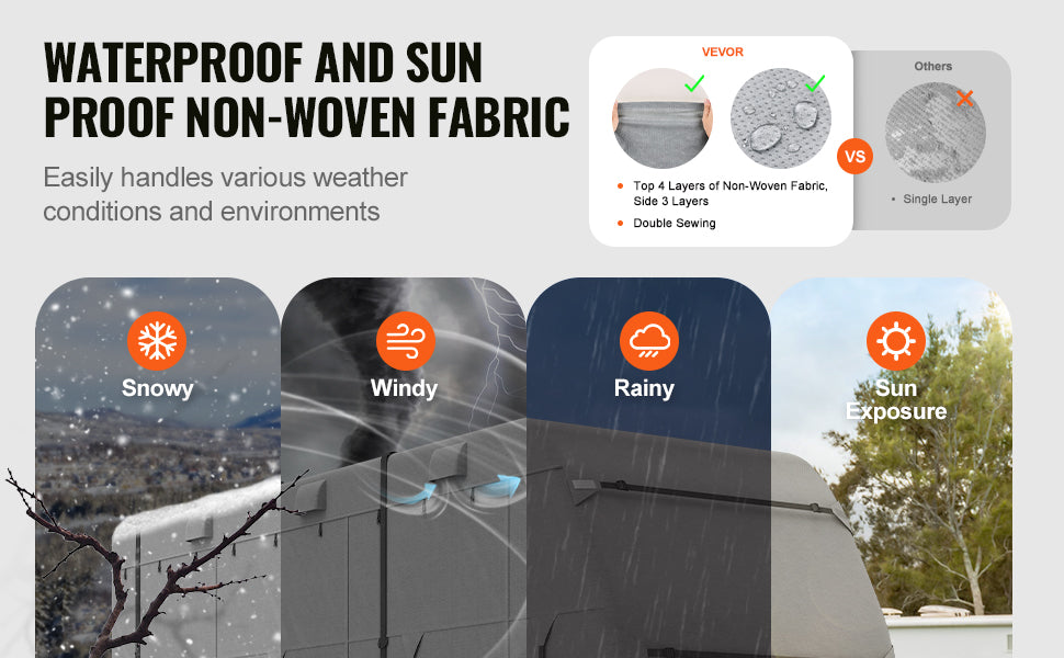 Travel Trailer Cover with Storage Bag and Repair Patches