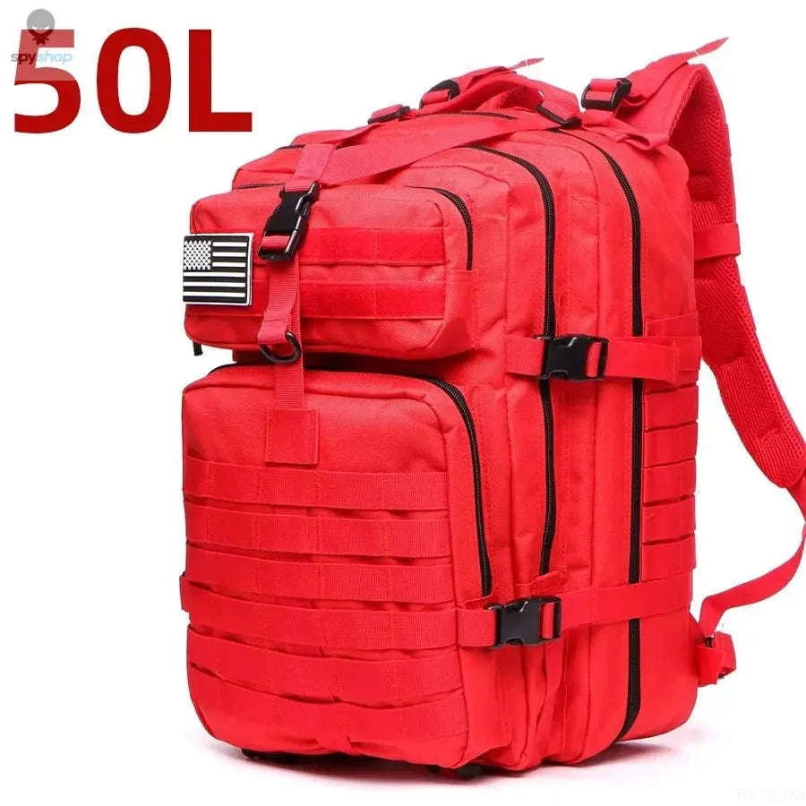TrailForce Tactical Backpack – Waterproof, MOLLE‑Ready, 25L/50L Outdoor Pack-50L (Green)