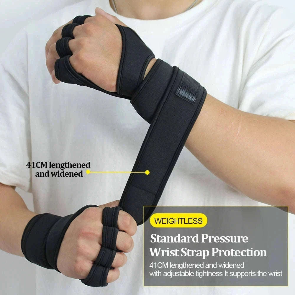 Training Sport Gloves for Weightlifting and Workout Support-A-Red / L