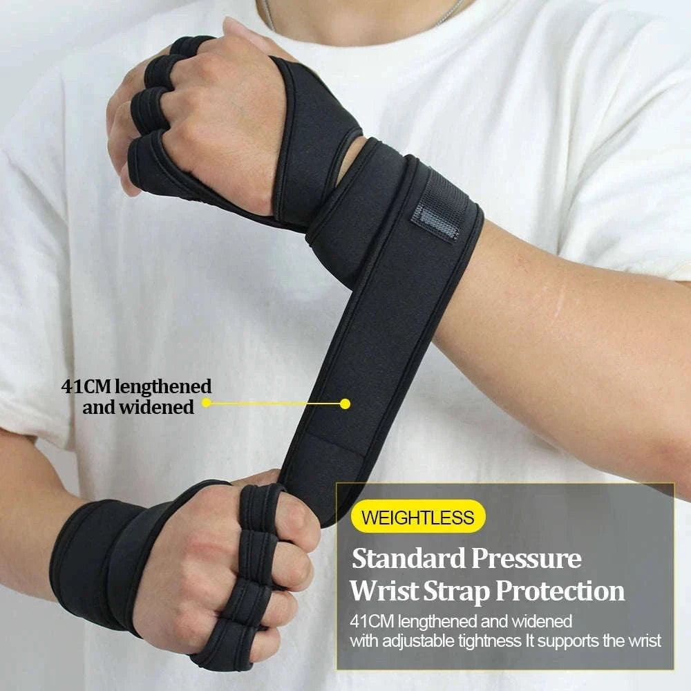 Training Sport Gloves for Weightlifting and Workout Support-A-Red / L
