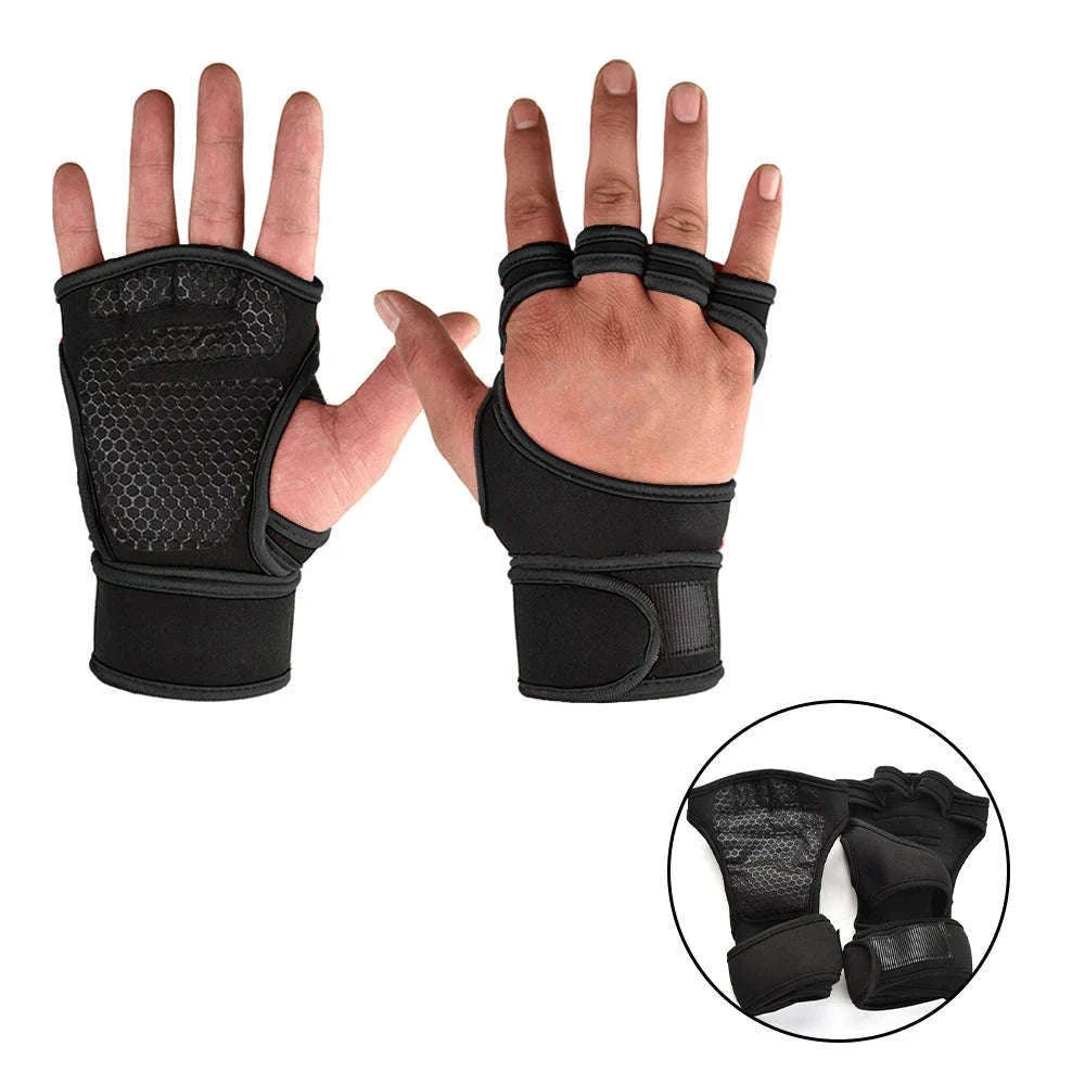 Training Sport Gloves for Weightlifting and Workout Support-A-Red / L