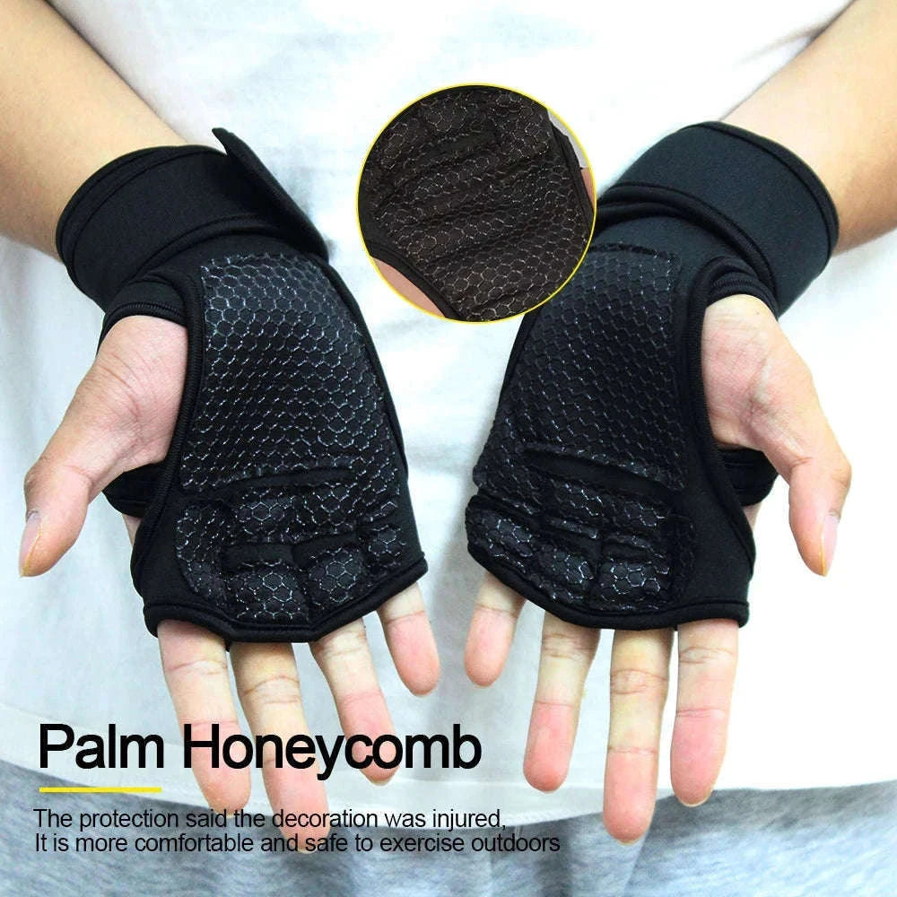 Training Sport Gloves for Weightlifting and Workout Support-A-Red / L