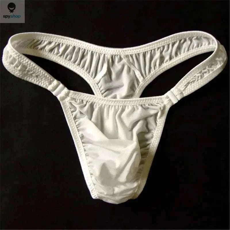 Translucent Nylon Men's Thong with Front Closure-green / XL