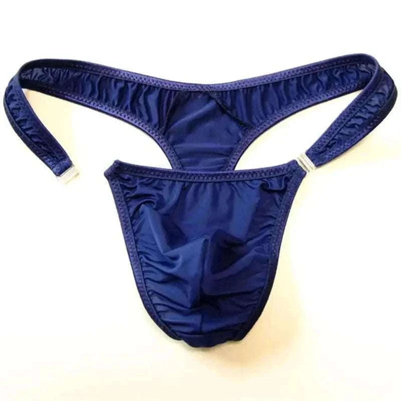 Translucent Nylon Men's Thong with Front Closure-green / XL