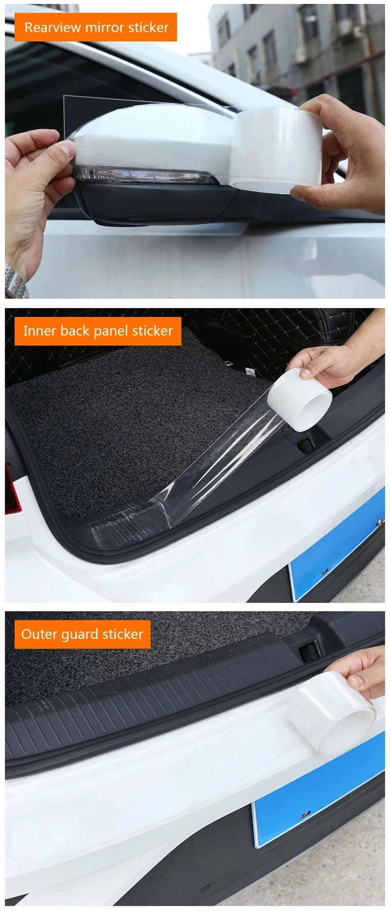 Transparent Car Door Sill Protective Film-70mm / 10 Meters