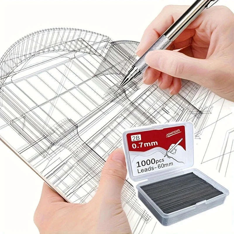 Transparent Mechanical Pencil Set — 0.5/0.7/0.9 mm with 2B Leads-0.9mm set