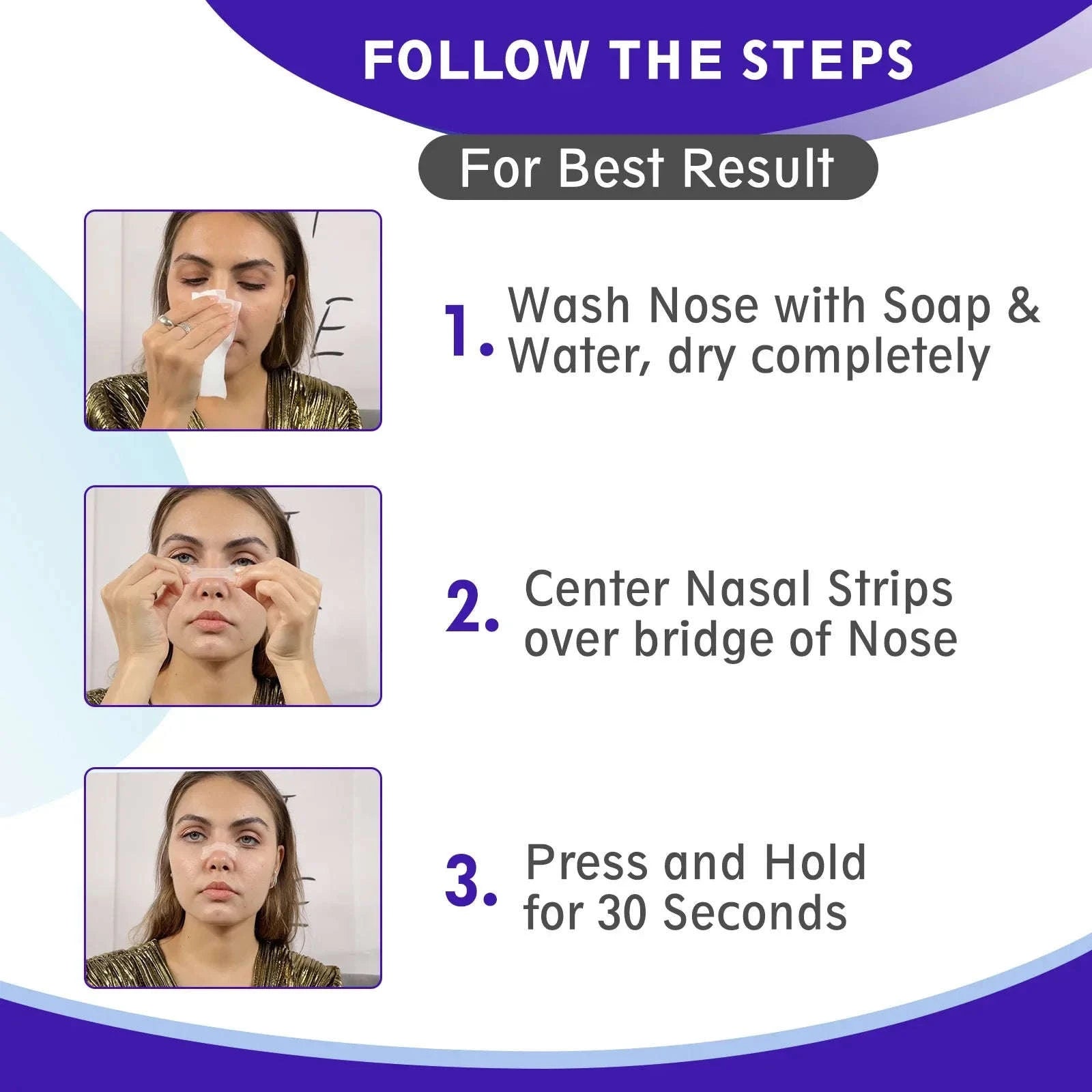 Transparent Nasal Strips for Better Breathing & Snoring Relief-United States / 50pcs / Size L