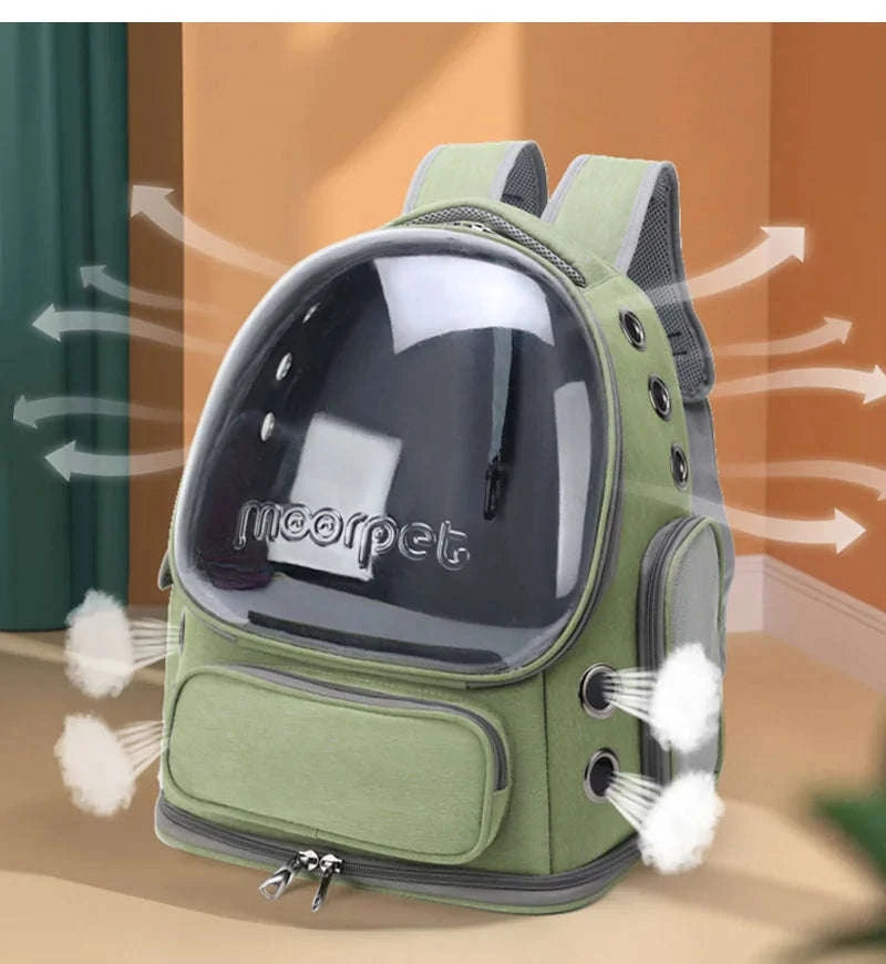 Transparent Pet Cat Carrier Backpack for Cats & Small Dogs-Grey
