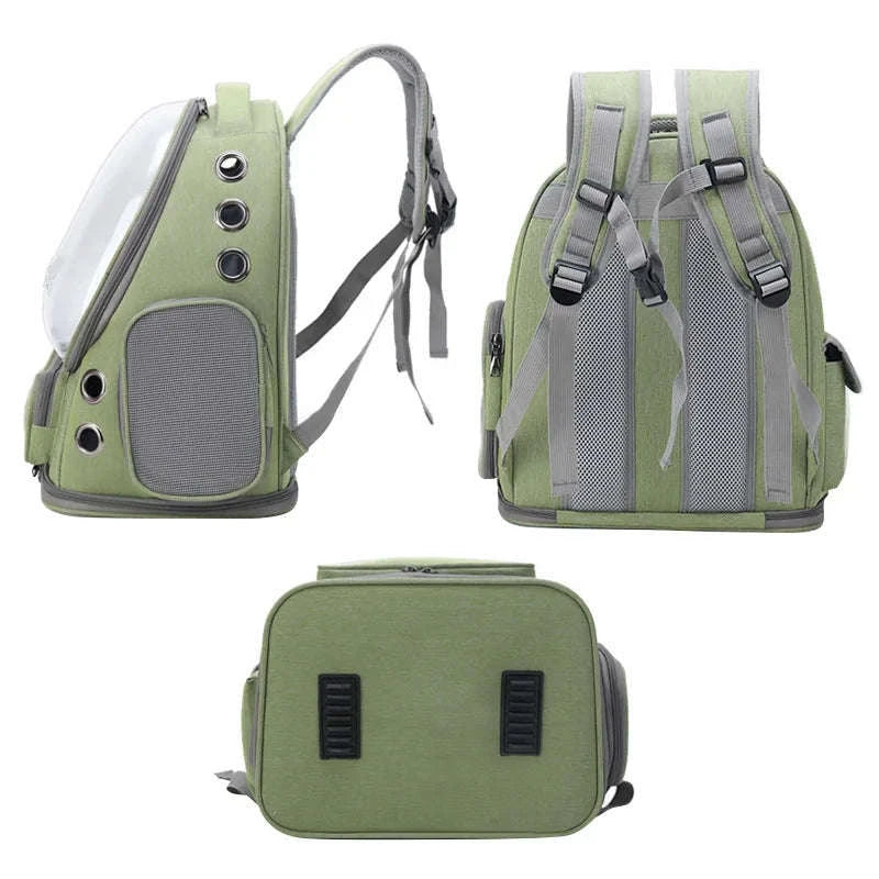 Transparent Pet Cat Carrier Backpack for Cats & Small Dogs-Grey