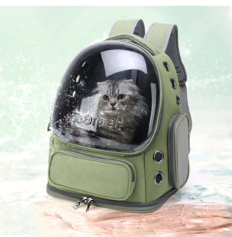 Transparent Pet Cat Carrier Backpack for Cats & Small Dogs-Grey