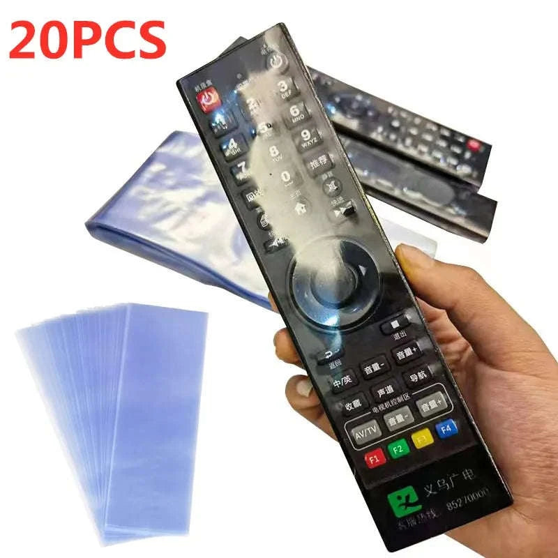 Transparent Shrink Film Bag Protective Cover for Remote Controls-20PCS 8X25CM