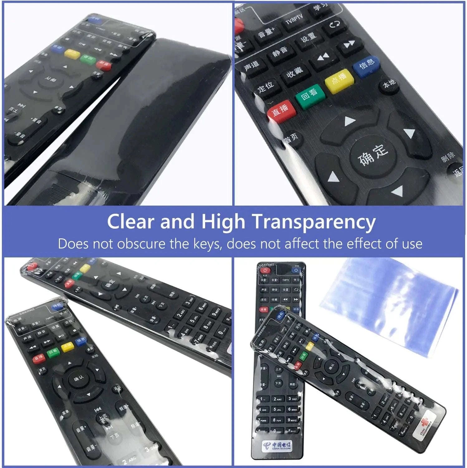 Transparent Shrink Film Bag Protective Cover for Remote Controls-20PCS 8X25CM