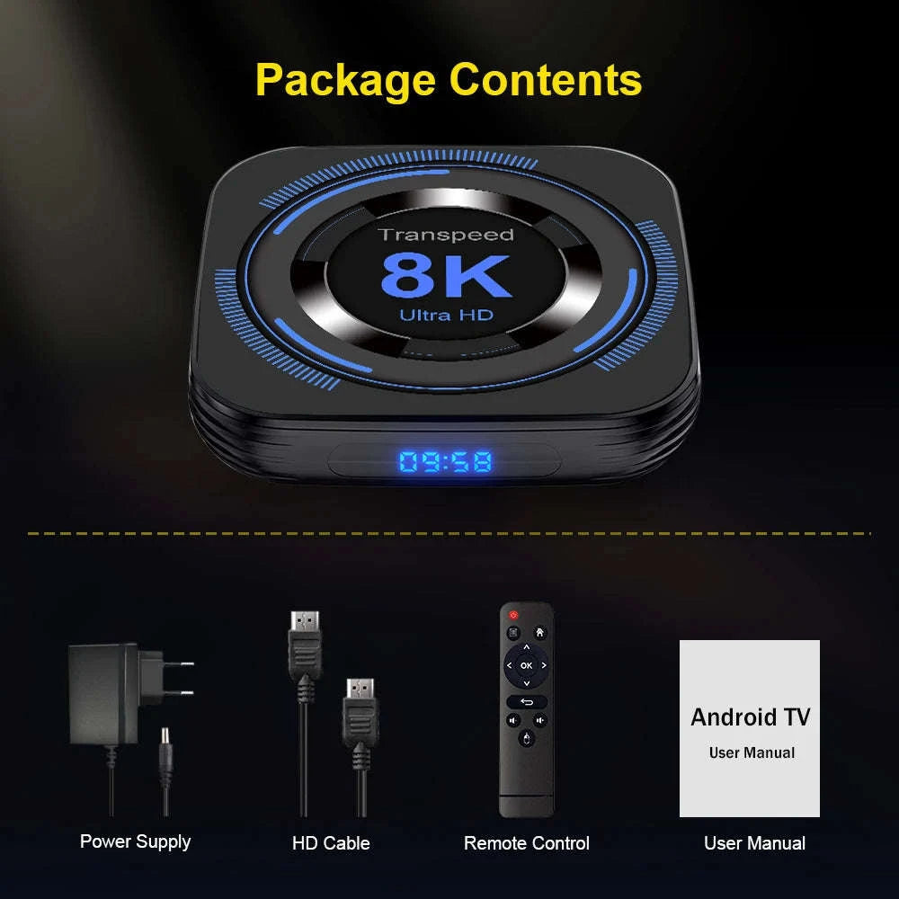 Transpeed Android 12 TV Box with Allwinner H618 8K Playback-4G64G / EU Plug