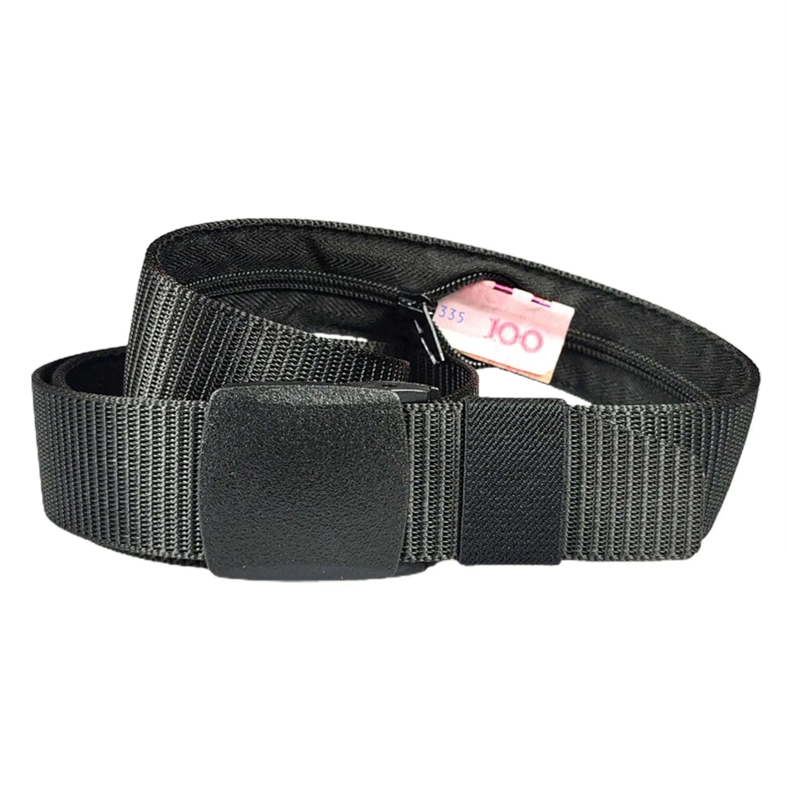 Travel Cash Anti-Theft Belt with Hidden Zipper Pocket-Dark gray