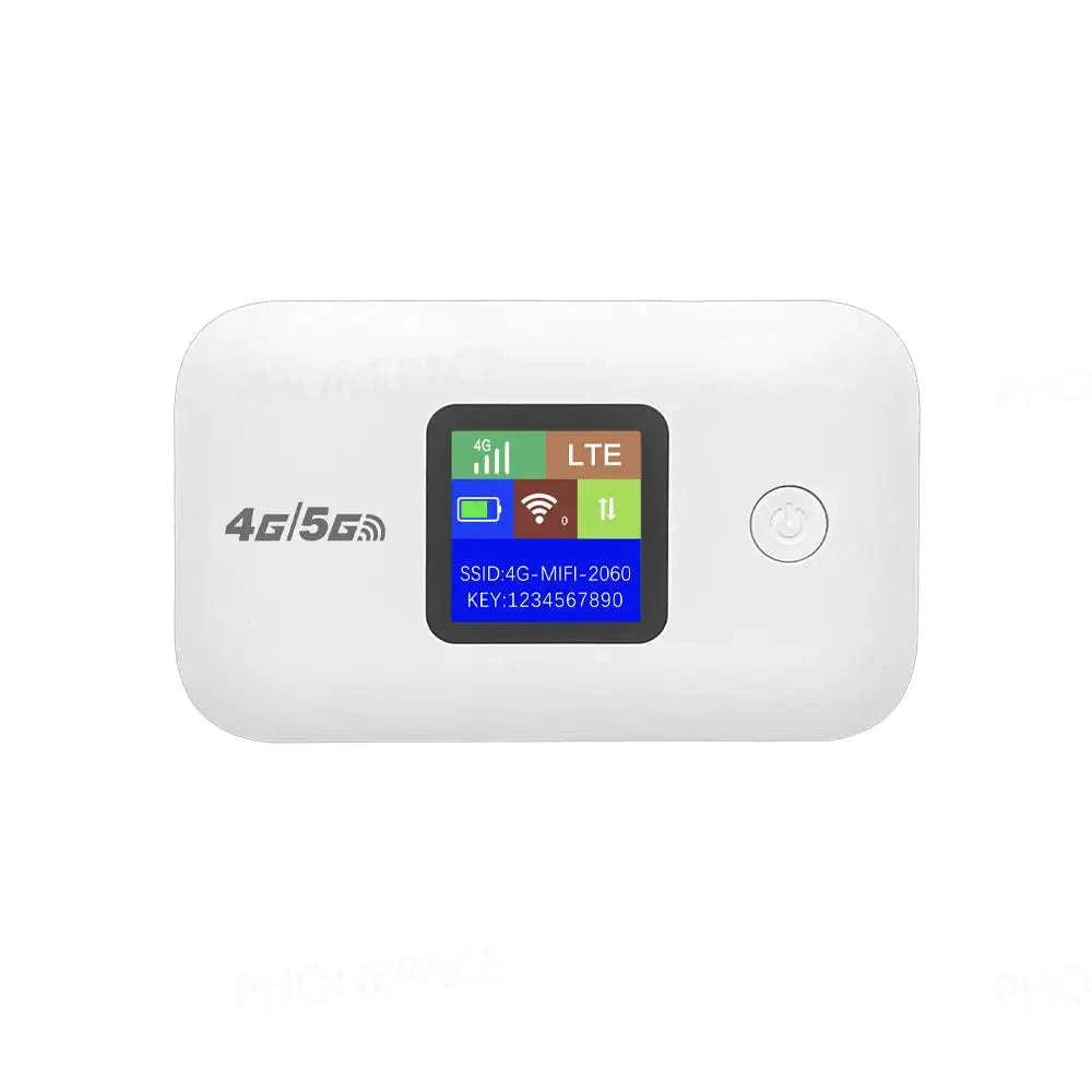 Travel WiFi Hotspot with SIM Slot 4G Mobile 300Mbps LED Display Supports 10 Devices-Black European