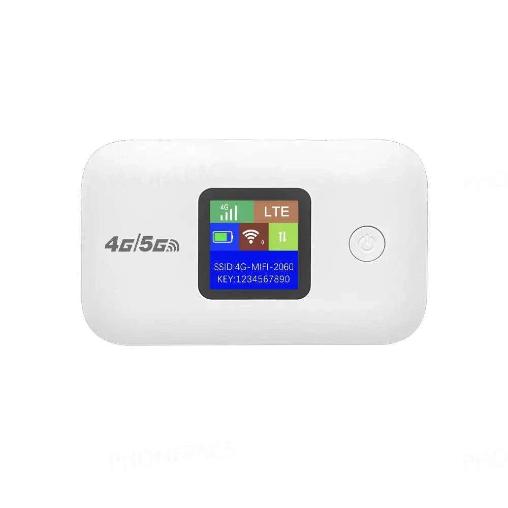 Travel WiFi Hotspot with SIM Slot 4G Mobile 300Mbps LED Display Supports 10 Devices-Black European