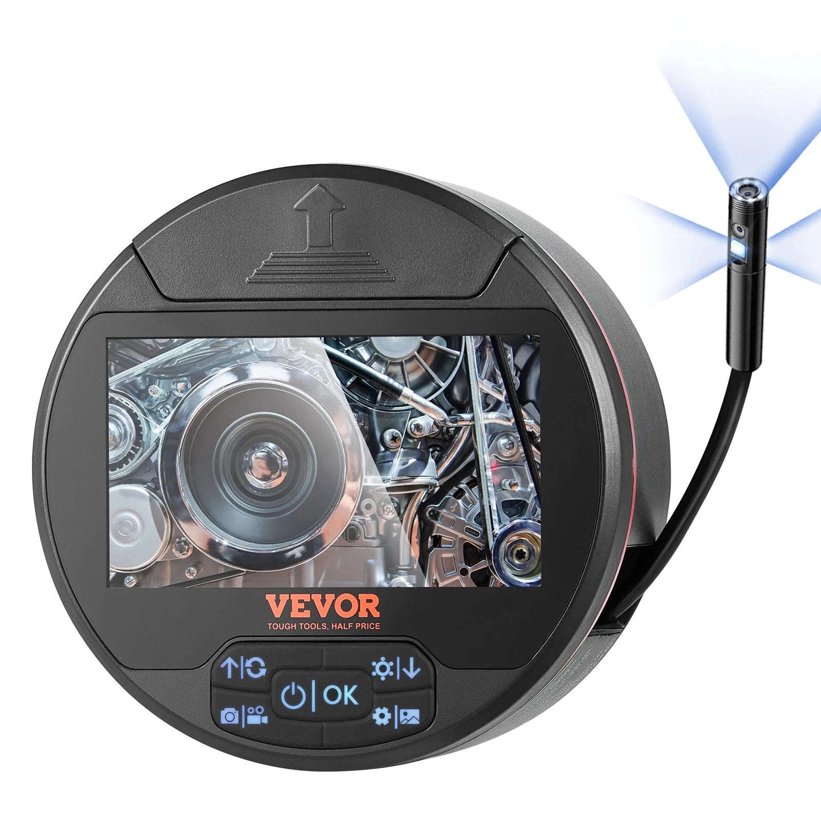 Triple Lens Endoscope Camera with 4.3" Screen and 16.4ft Cable-United States